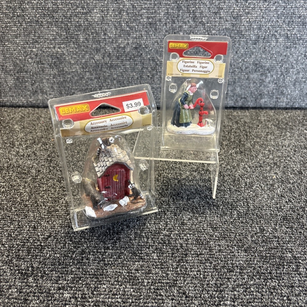 Lemax~Coventry Cove~Set of 2~Outhouse/Woman at the Water Well~NIP